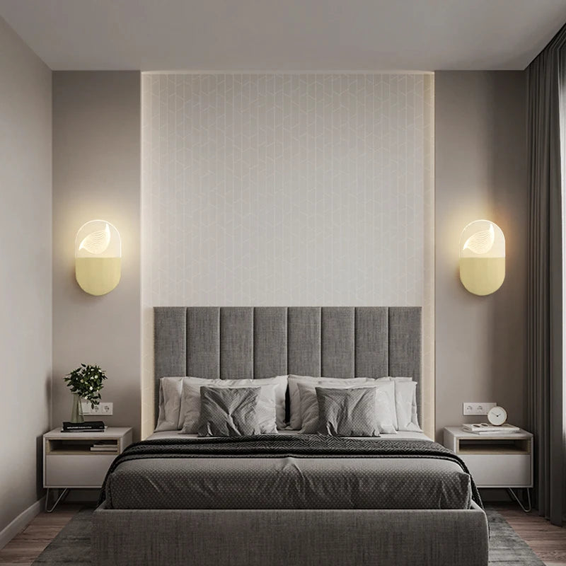 applique murale led minimaliste en cuivre pour intérieur élégant - vue 3 sur 8