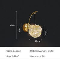 applique murale nordique en cristal design élégant à led