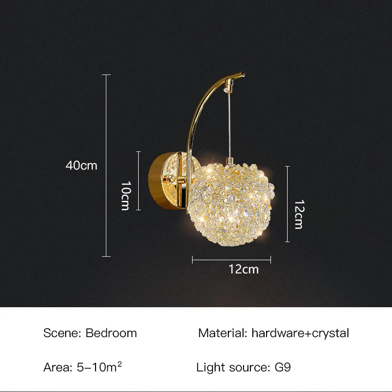 applique murale nordique en cristal design élégant à led