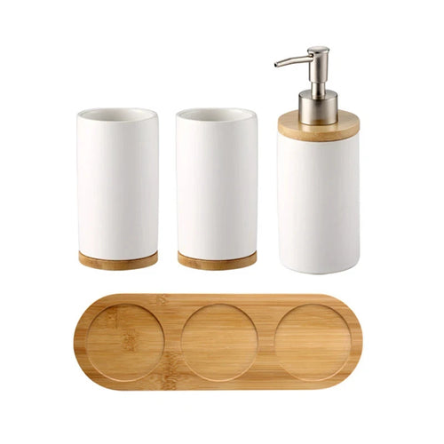 porte-brosse à dents en céramique style nordique avec base en bois - vue 13 sur 22