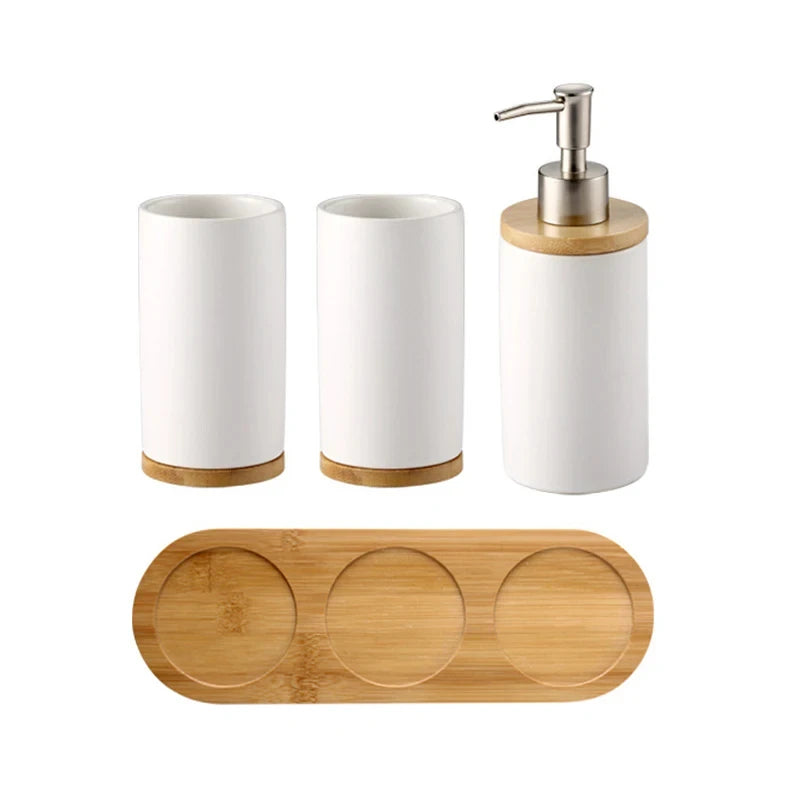 porte-brosse à dents en céramique style nordique avec base en bois - vue 12 sur 22