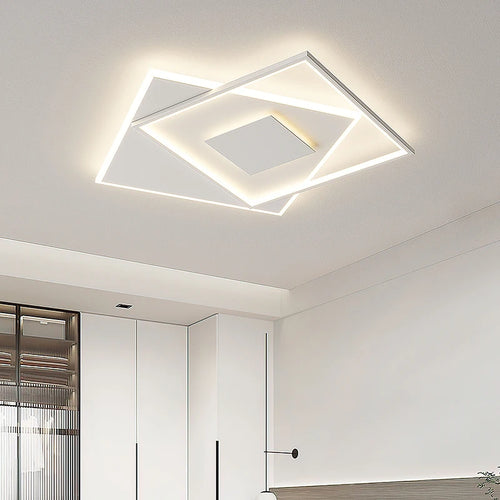plafonnier led minimaliste géométrique rectangulaire et rond - vue 3 sur 14