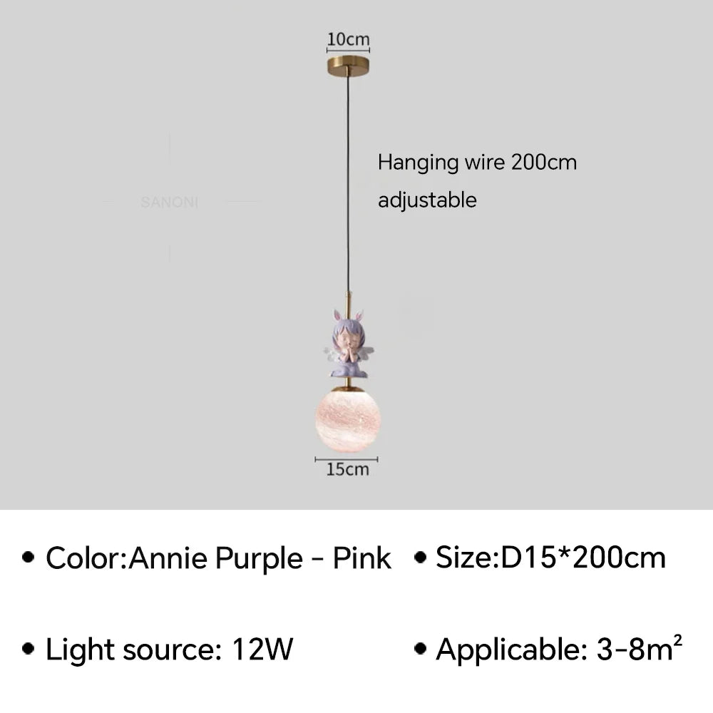 applique murale led design lune et planète pour décoration intérieure - vue 12 sur 18