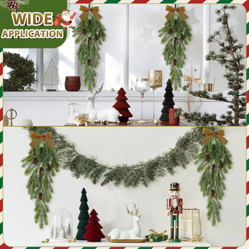 guirlande de pommes de pin artificielles pour décorations de noël - vue 6 sur 8