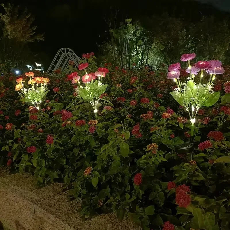 éclairage solaire en forme de rose pour jardin extérieur - vue 5 sur 11