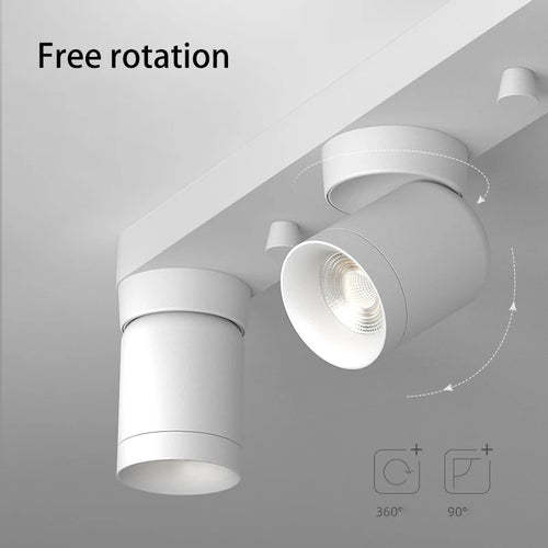 led projecteurs montés en surface spots rotatifs applique murale sur rail - vue 5 sur 5