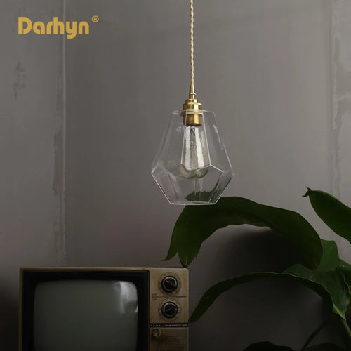 lampes suspendues modernes laiton verre rétro - vue 3 sur 7