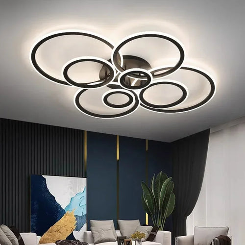 lustre à anneau moderne pour éclairage intérieur décoratif - vue 3 sur 10