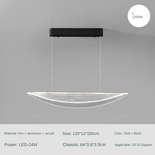 suspension moderne en fer incurvé avec éclairage led créatif - vue 9 sur 8