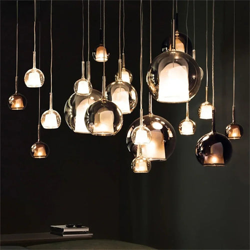 suspension moderne led en verre pour restaurant intérieur - vue 5 sur 10
