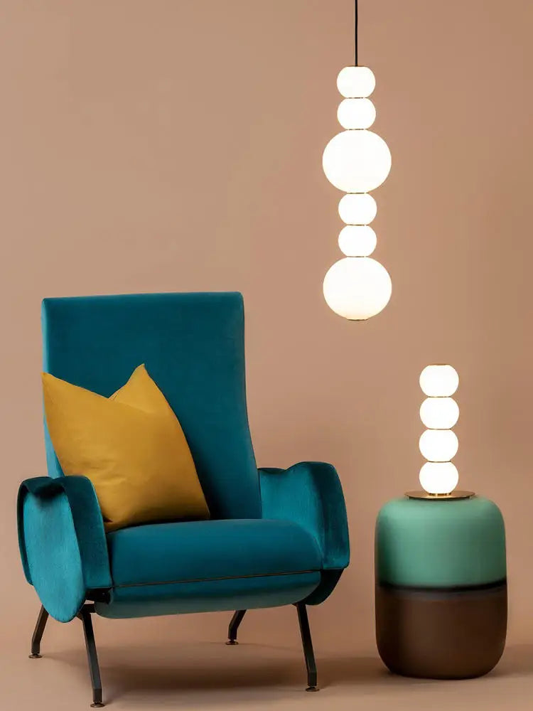 lustre en verre blanc design pour décoration intérieure moderne - vue 2 sur 12