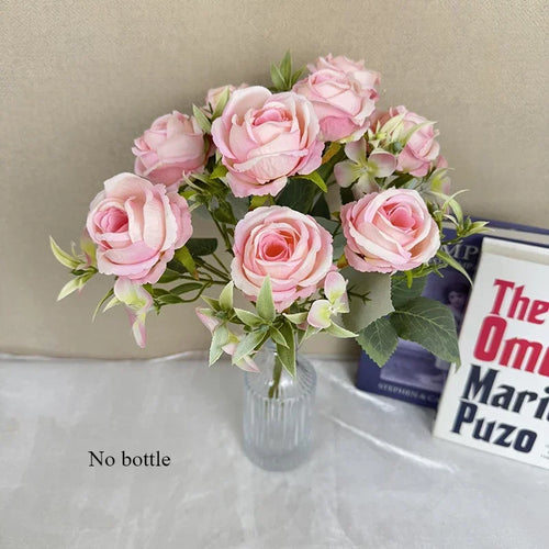bouquet de roses artificielles en soie pour décoration intérieure - vue 11 sur 14