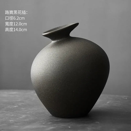 vase en terre cuite japonais imitation pierre vintage pour fleurs - vue 19 sur 21