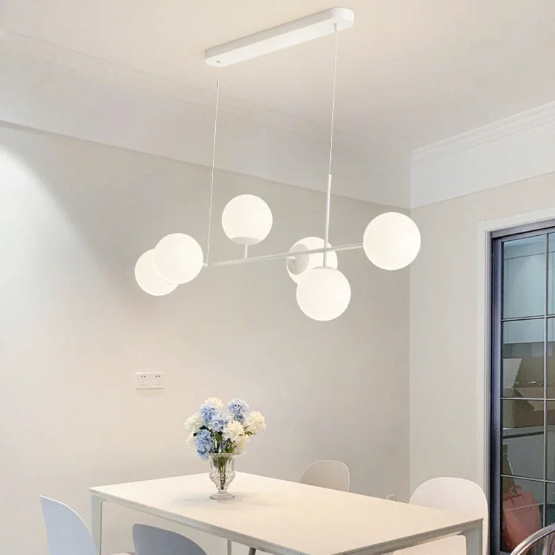 French White Pendant Lamps Dining Table Hanging Light for Living Room Bar Kitchen Island Bar Chandelier E27 Bulb included 220V - vue 4 sur 6