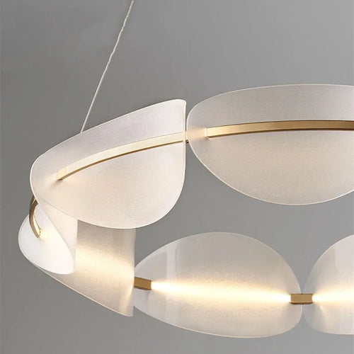 lustre nordique design créatif à feuilles en acrylique - vue 7 sur 8