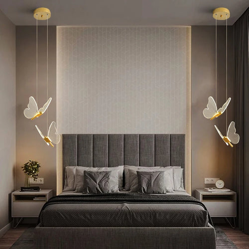 Lustre Papillon LED Acrylique Salle Escalier Suspension - vue 5 sur 12