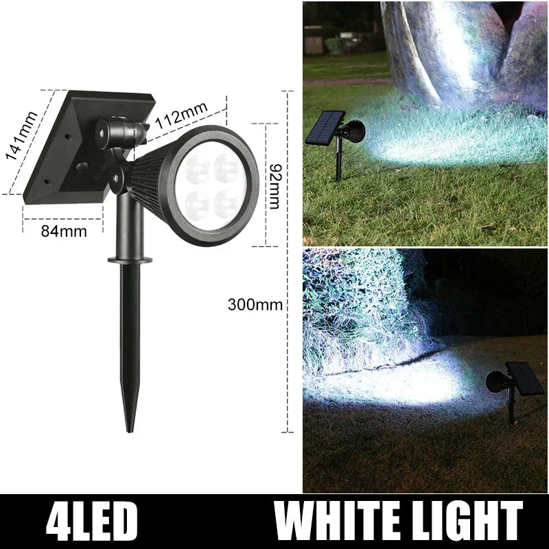 Projecteurs solaires extérieur étanche lumière solaire mur sol lumières solaires pour jardin piscine arbre étang voie paysage cour pelouse