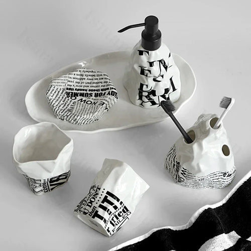 accessoires en céramique d'art origami pour salle de bain haut de gamme - vue 6 sur 15