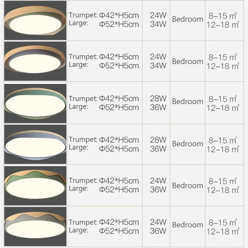 plafonnier moderne à leds circulaire grain de bois éclairage décoratif - vue 4 sur 18