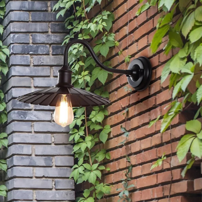 Vintage étanche applique murale lampe extérieure pour balcon porte cour couloir jardin industriel E27 appliques luminaire - vue 5 sur 13