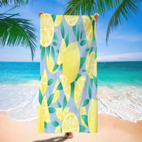 serviette de plage microfibre séchage rapide motif citron
