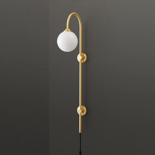 Nordic All Copper Wall Lamp, Bedroom Headboard, Creative Hotel Villa, No Wiring, with Plug, Living Room, Background Wall Lamp - vue 6 sur 7
