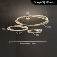 lustre en or de luxe avec éclairage en cristal winfordo
