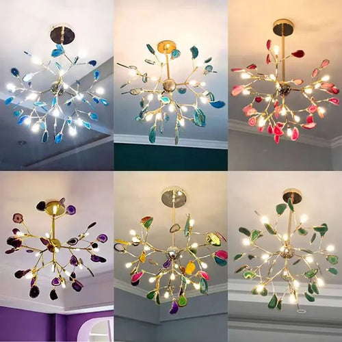 lustre luciole créatif en agate design postmoderne élégant - vue 6 sur 14