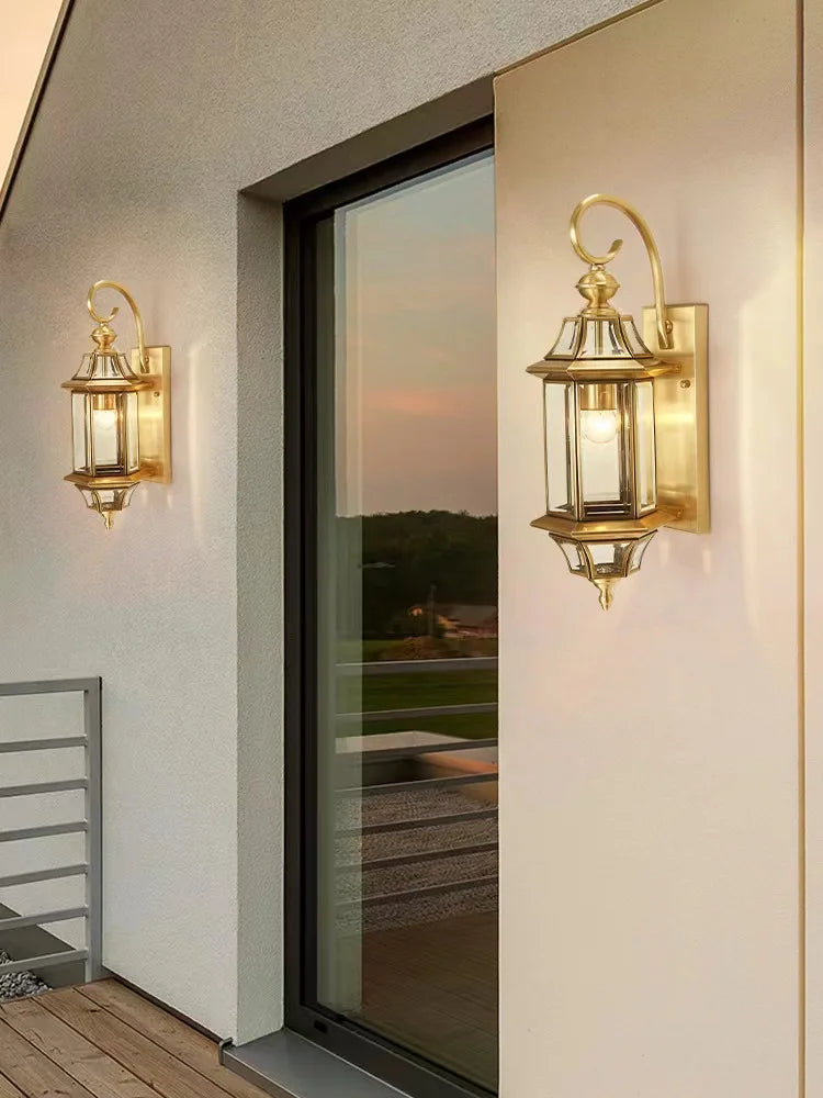 applique murale extérieure en cuivre LED étanche design élégant - vue 2 sur 7