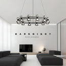 lustre créatif en cuivre et verre design moderne