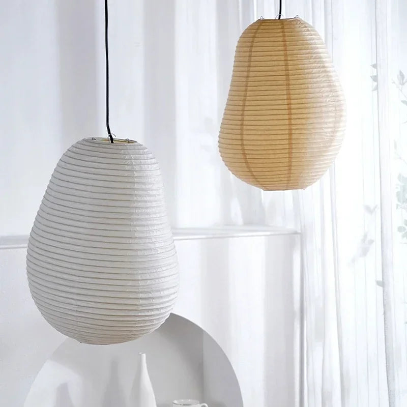 lustre wabi sabi style japonais isamu noguchi led décoratif - vue 9 sur 9