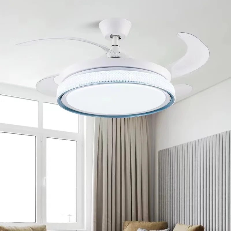 plafonnier led intelligent à pales rétractables design moderne - vue 3 sur 19