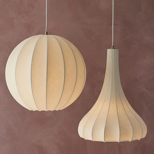 suspension wabi sabi en soie pour décoration intérieure moderne - vue 6 sur 14