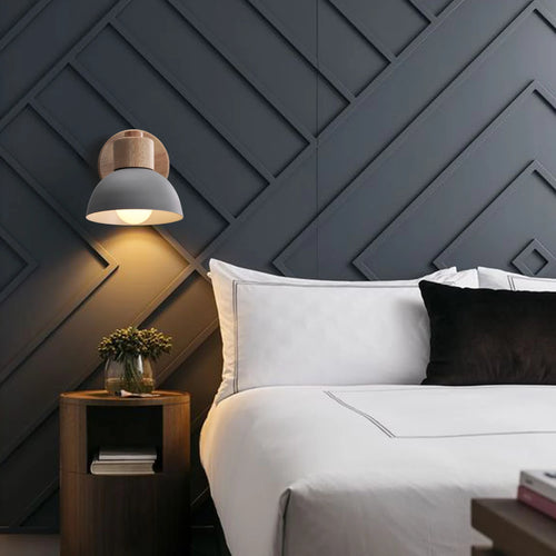 Lampe de chevet nordique applique murale en bois moderne E27 tête de direction applique murale pour chambre salon maison éclairage intérieur LED - vue 8 sur 18