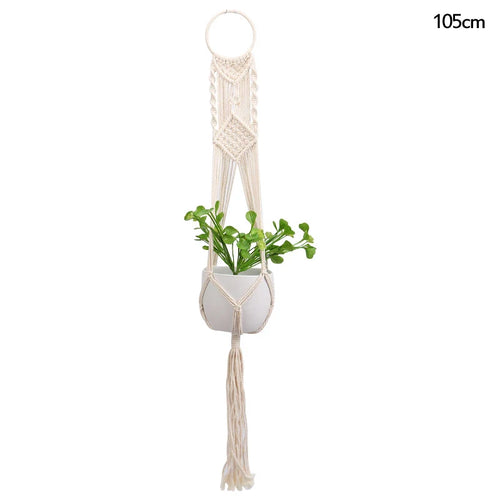 paniers suspendus en macramé pour plantes et décoration - vue 19 sur 19