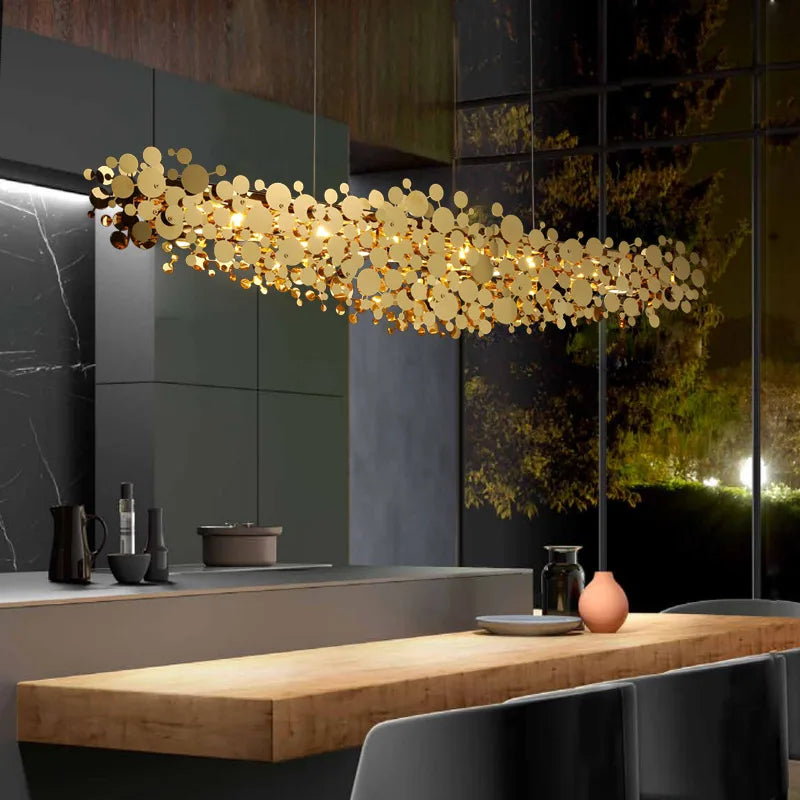 lustre moderne en acier inoxydable chromé pour intérieur - vue 4 sur 10
