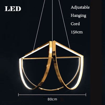lustre géométrique à led design moderne éclairage intérieur tendance - vue 9 sur 11