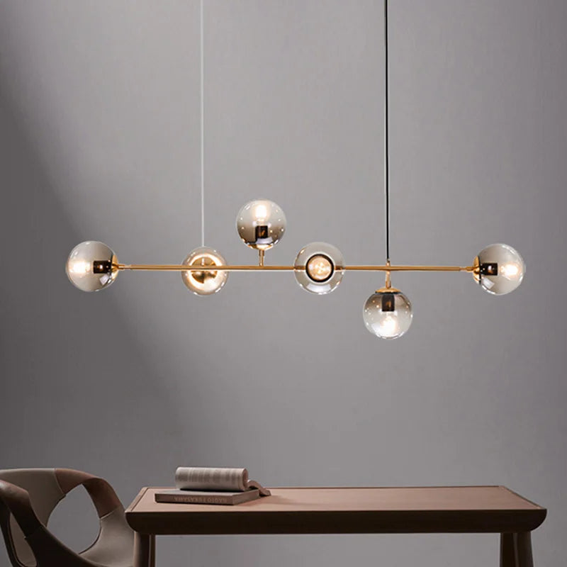 Lustre boule en verre moderne design - vue 3 sur 14