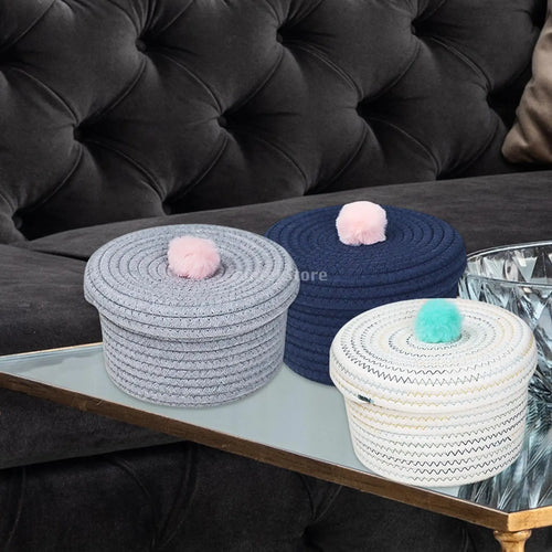 panier en coton tissé à la main pour rangement décoratif - vue 6 sur 15