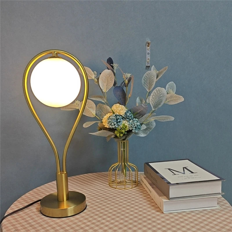 lampes de sol led artistiques en forme de raquette avec boule de verre - vue 2 sur 7
