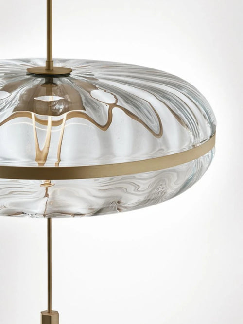 lustre circulaire en verre design nordique pour bar et restaurant - vue 5 sur 7