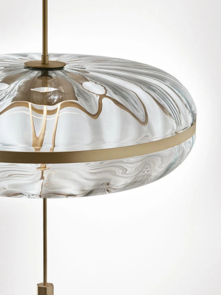 lustre circulaire en verre design nordique pour bar et restaurant - vue 5 sur 7