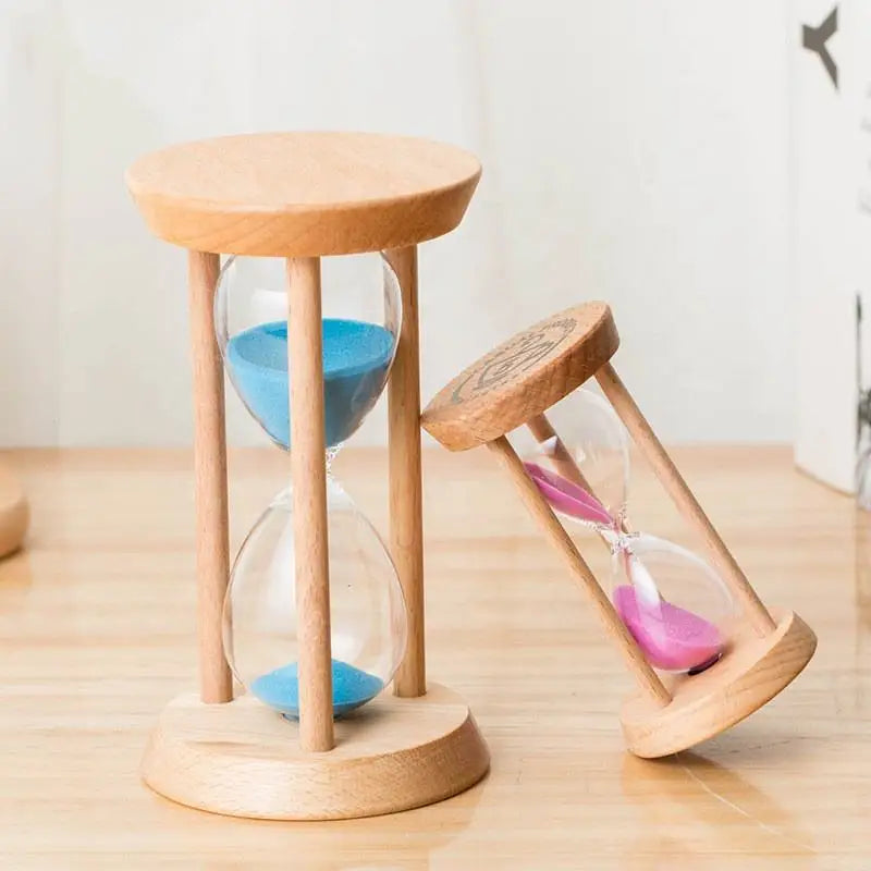 sablier en bois décoratif minuterie créative pour enfants - vue 1 sur 12