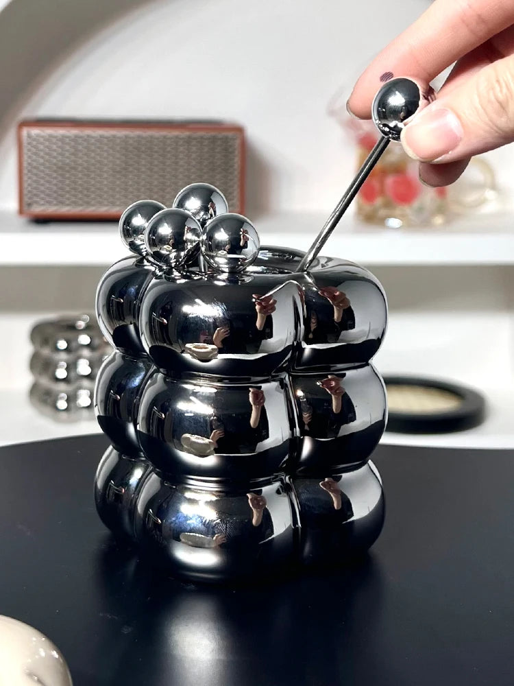 fourchette à fruits en acier inoxydable avec support de rangement - vue 2 sur 12