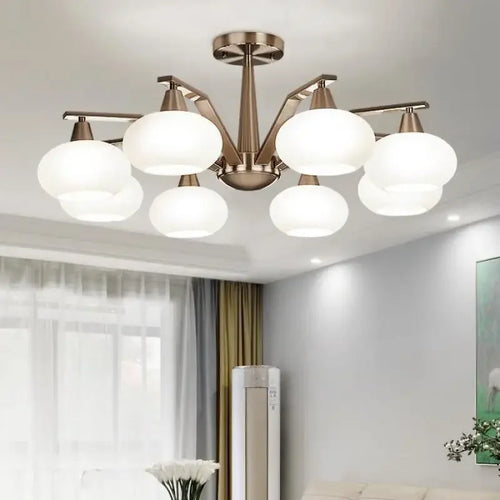 lustre moderne en métal avec éclairage led décoratif - vue 2 sur 12