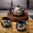 Théière argile yixing dragons phoenix style gongfu artisanal