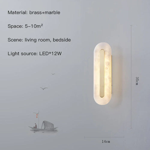 applique murale en marbre éclairage led décoratif pour intérieur moderne - vue 11 sur 12