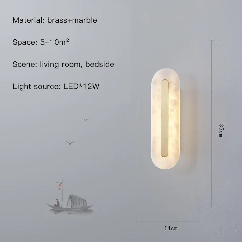 applique murale en marbre éclairage led décoratif pour intérieur moderne - vue 10 sur 12
