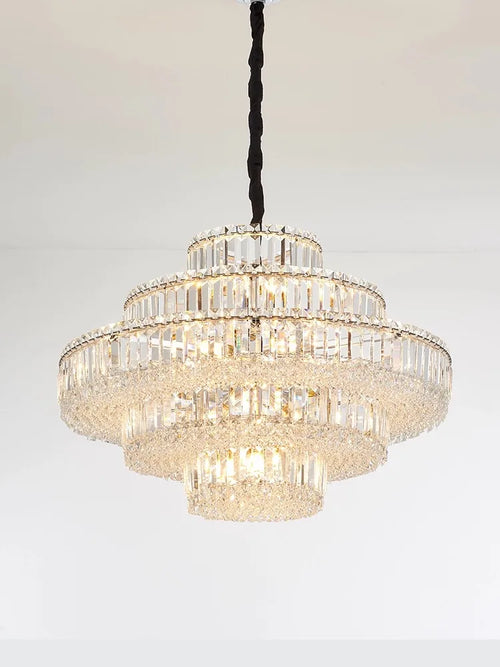 lustre led en cristal k9 rétro moderne de luxe - vue 5 sur 5