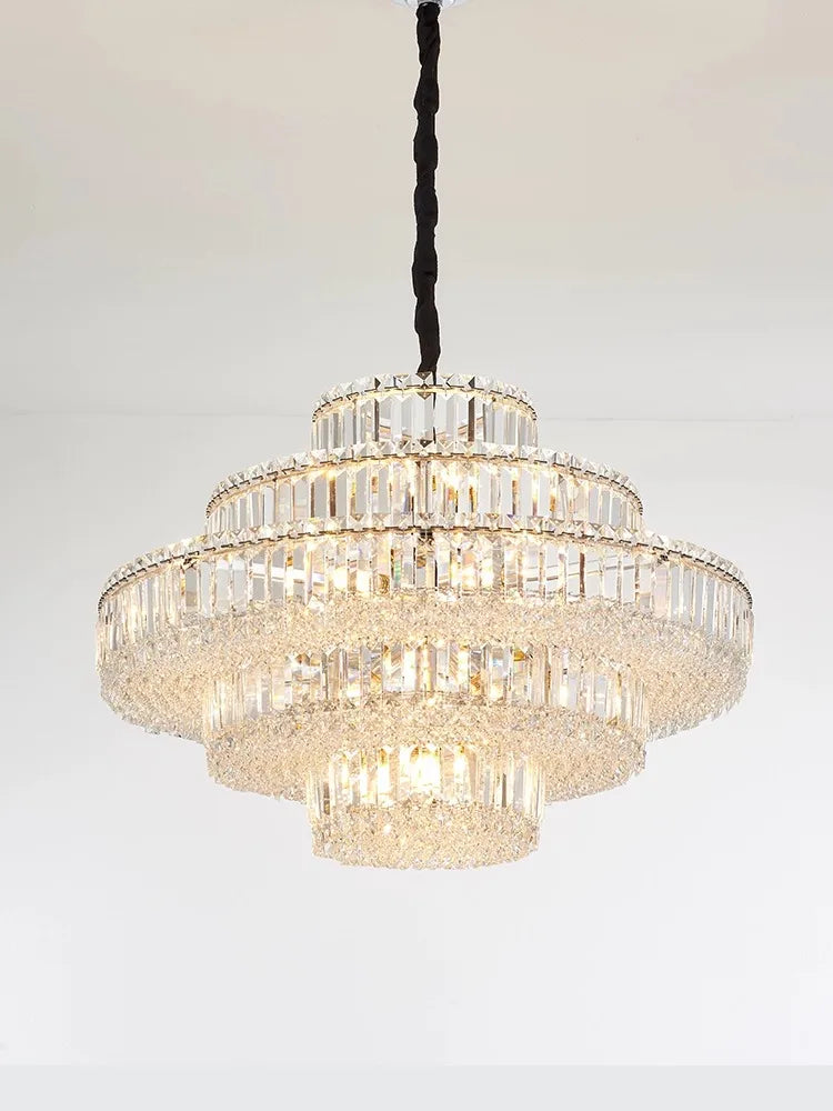 lustre led en cristal k9 rétro moderne de luxe - vue 5 sur 5